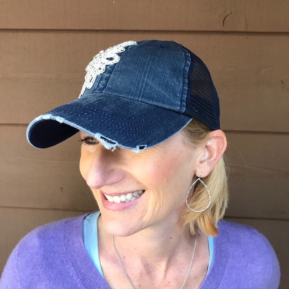 Handmade Trendy Blinged OUT ladies hat - Picture 2 of 4